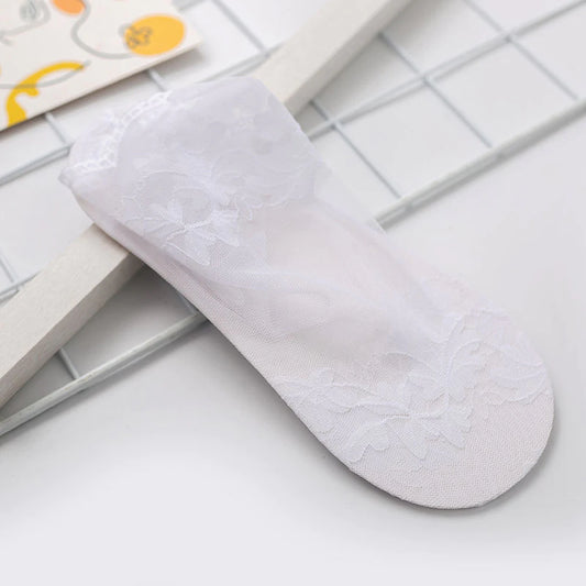 Nuove donne lasciano calzini invisibili in pizzo da donne in pizzo sottili calze senza slitta
