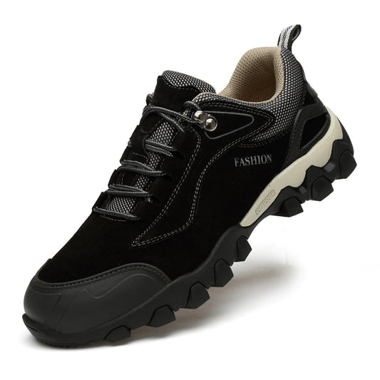 Zapatos de senderismo impermeables y de cuero para hombres, zapatos de escalada y trekking resistente