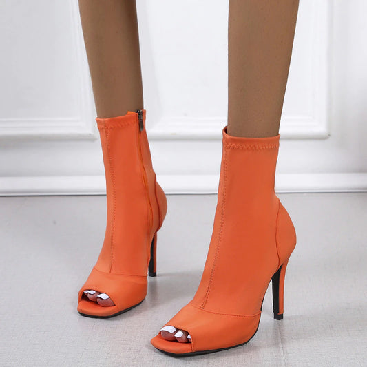 Zapatos de mujer de talla grande Color sólido Tisos cuadros Zapatos de una sola capa zapatos de tacón alto Fino
