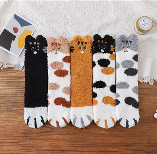 Calcetines acogedores para gatos para niñas y mujeres