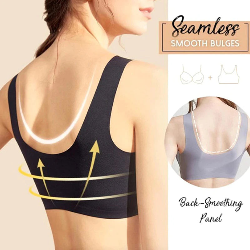 Lace Seamless Push-Up Bralette Plus Size Sports Bra Vest