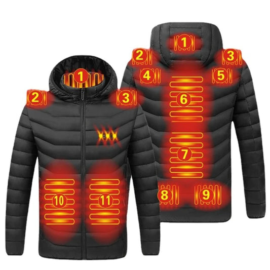 Feste Farbe Baumwollmantel Smart Thermostat Winter Männer warme USB -Heizjacken mit Kapuzenheizungskleidung wasserdichte warme Jacken mit Kapuze mit Kapuzekleidung