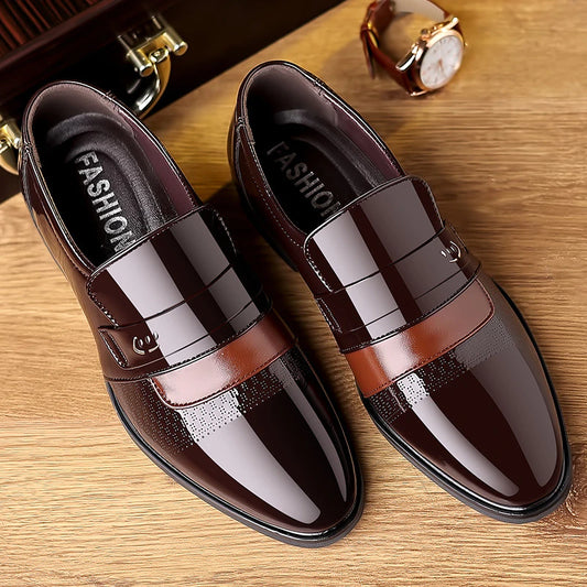 Zapatos de cuero de patente de corte bajo para hombres zapatos de superficie británica británica zapatos de cuero casual de gran tamaño de gran tamaño para hombres