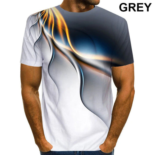 Männer 3D-gedrucktes T-Shirt Persönlichkeit Lightning T-Shirt Kurzärmel Casual T-Shirt Neues Sommer Fashion T-Shirt