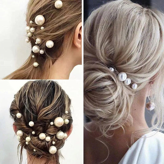 20pcs Pearl Bridal HairPins Suit Ręcznie robione ślubne nakrycie głowy Modna panna młoda Druhna Hair Akcesoria imprezowe PROM PROM TIARA