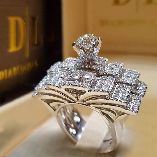Anello di coppia set di gioielli europei e americani anelli di fidanzamento