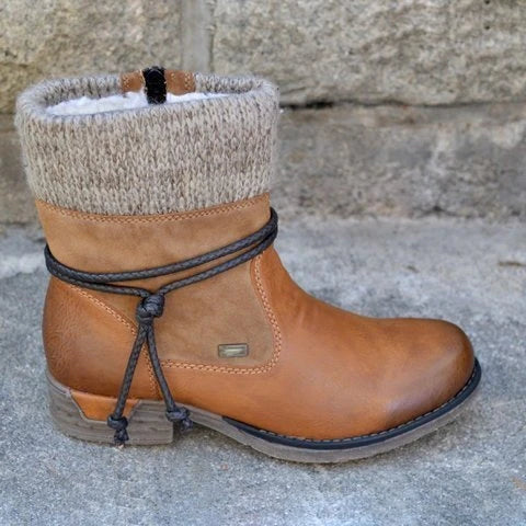 Autumn Winter Shoes Wool engrosar a las mujeres botines Botas Casuales Damas Zapatos Boot de nieve Boots de cuero corto Tisos Med Tacones