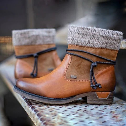 Scarpe invernali autunnali lana addensato da donna stivali caviglie scarpe da donna casual snow stivale in pelle stivali corti scarpe tacchi medici