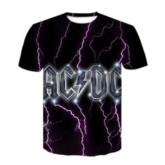 New Retro AC/DC 3D Printed Men's T-shirt Fashion Short Sleeve T-shirts Teenage Popular Oversized T-shirt Men Clothing Tops
