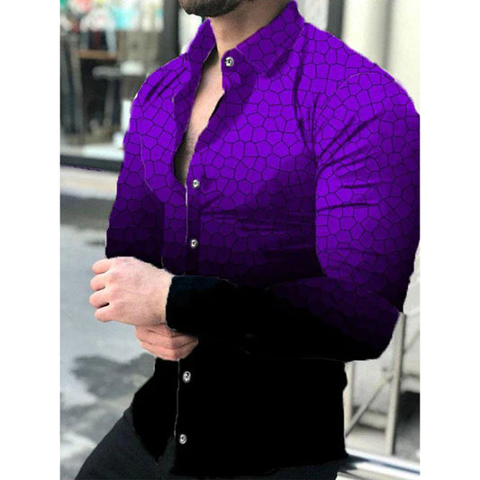 Shirt maschile per uomini casual digitale primavera d'autunno maschile