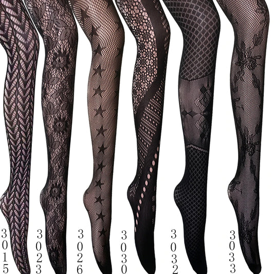 2022 Hot Sell Sell's Femal's Pantyhose High Flexible Fish Net Letters Collons sous-vêtements Sexy Print Mesh Stockings Nylon 40 styles