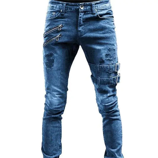 Jeans designer ad alta vita maschile