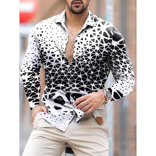 Fashion Luxury hommes chemises Single Breasted Shirt Casual Red Heraldic Imprime à manches longues Tops Men's's Vêtements Hawaii Party Cardigan