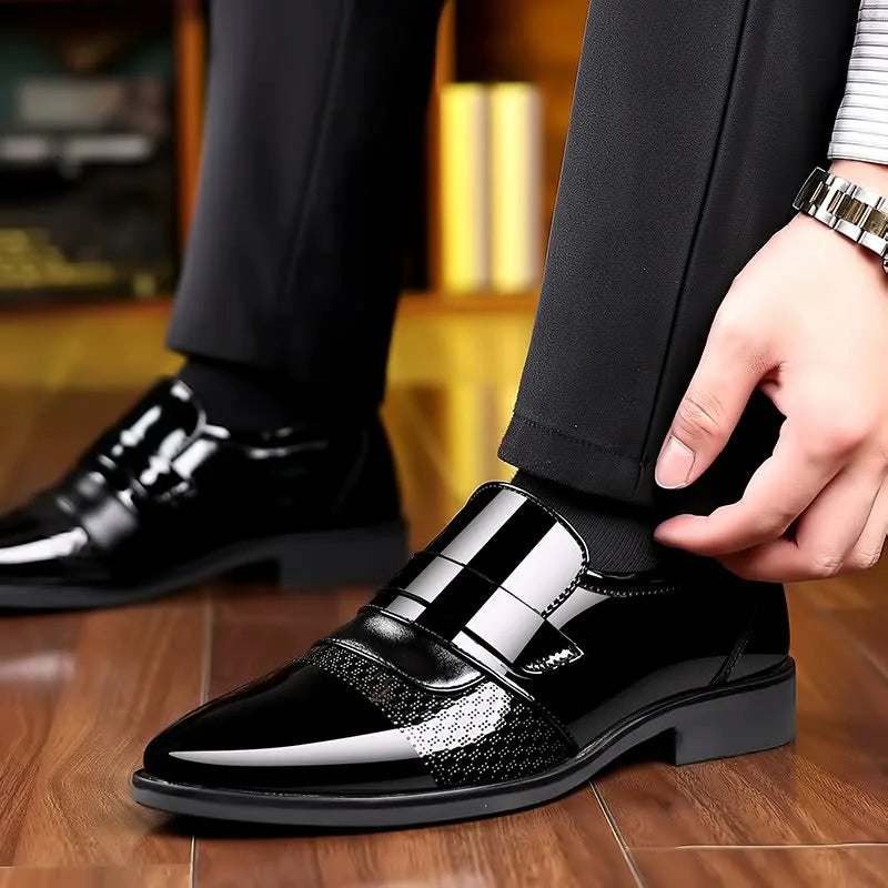 Männer mit niedrigem Top Patent glänzend plus Größe Britisch -Stil formaler Kleid Casual Pumps Schuhe