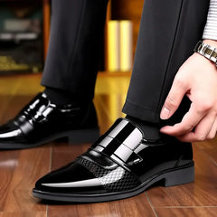 Männer mit niedrigem Top Patent glänzend plus Größe Britisch -Stil formaler Kleid Casual Pumps Schuhe