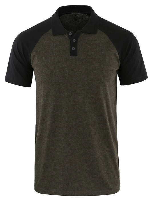 Camiseta masculina camiseta casual de verano solapa suelta ajustado de moda delgada manga corta
