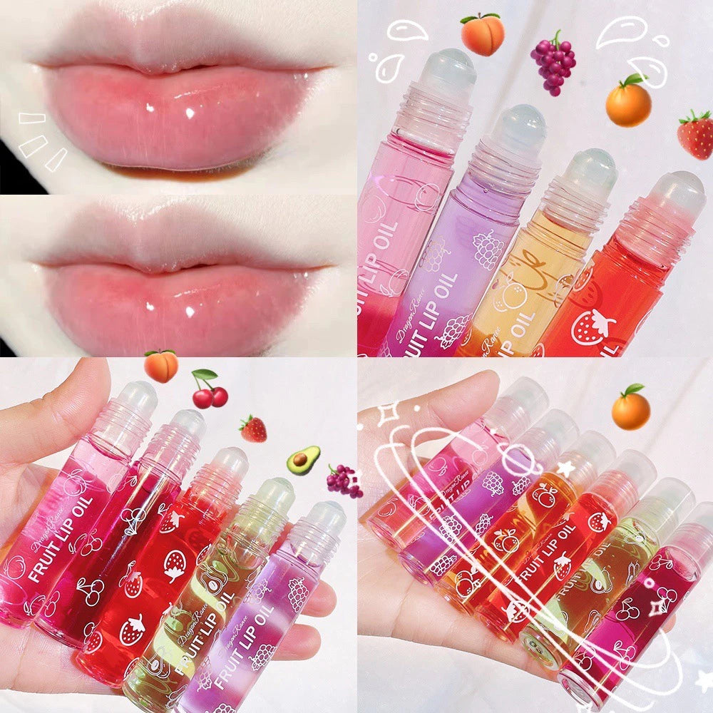 Frische Obst-Roll-On-Lippenbalsam-Make-up feuchtigkeitsspenstiges klares Trauben transparentes Lippenöl lang anhaltende feuchtigkeitsspendende Lippenstift Gloss Cosmetics