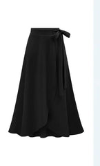 Jupe taille haute jupe irrégulière jupe divisée plus taille bandage mi-longueur robes féminines enveloppekirt