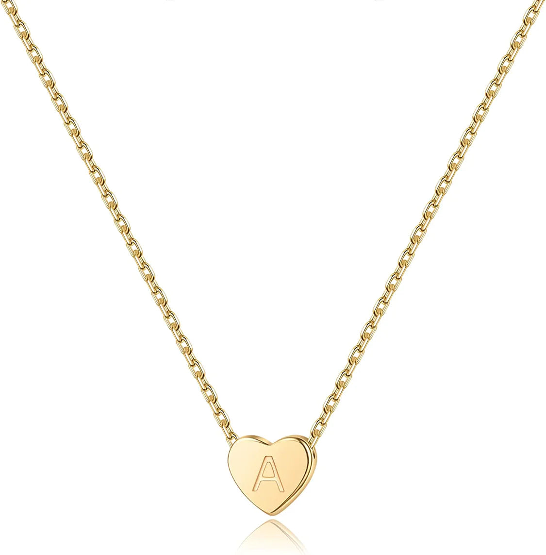 Elegante herzförmige 26-Buchstaben-Halskette für Frauen-zarter Liebeskupferanhänger mit modischer Schlüsselbeinkette