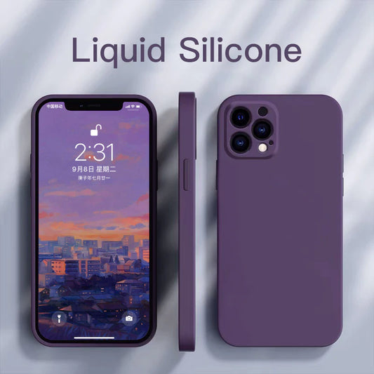 iPhone 13 14 Custodia per telefono cellulare iPhone 12 pro max liquid silicone 11 pro lente all-inclusive