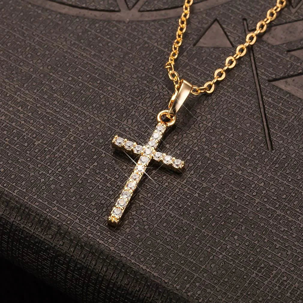 Gold Silver Cross Pendant Ladies Cross Pendant Necklace