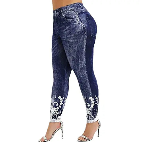 Beibeia plus size jeans in pizzo ad alto contenuto di yoga fitness leggings che gestisce pantaloni sportivi per la palestra