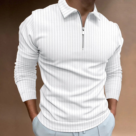 Männer klassisches Kurzarm-Polo-Shirt-Reißverschluss lässig Sommer Schlanker Fit T-Shirts gestreiftes grafische gedruckte Tops Strand Tees