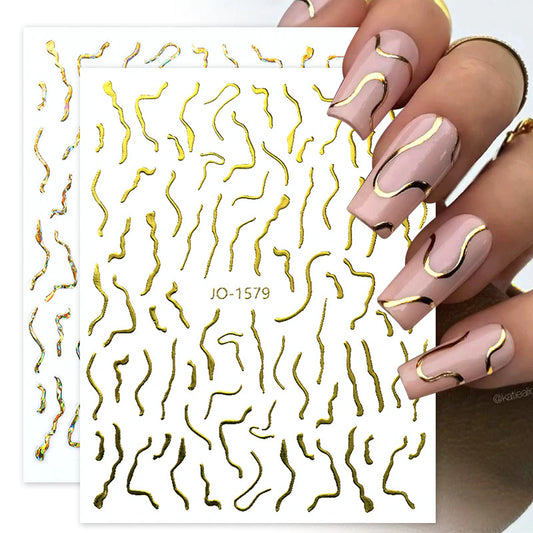Adesivo per manicure doratura decorazione di unghie irregolare