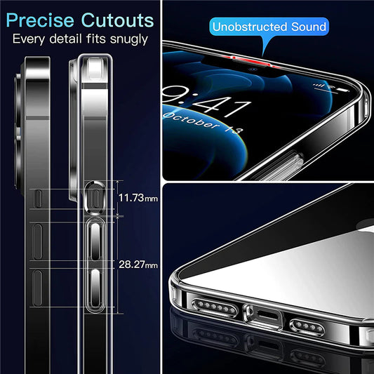 Wyczyść obudowę telefoniczną dla iPhone'a 14 12 11 13 Pro Max Case Silikonowa miękka pokrywka na iPhonie 13 Mini X XS Max XR 8 7 14 Plus SE Tylna okładka