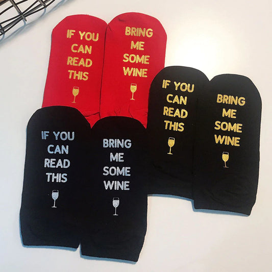 Unisex English Letter Socken, wenn Sie diese heißen Stempelsocken lesen können, kämmte Baumwollsocken