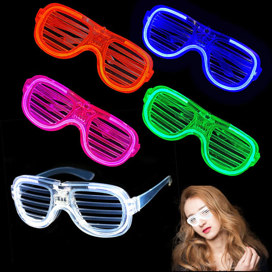 Kovina blinkte LED El Wire Brille 2 - Party Dekorative Beleuchtung Klassisches Geschenk Glow Led Light Up Party Sonnenbrille (weiß)