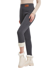 Pantalon de crayon thermique hivernal de la taille haute de taille féminine