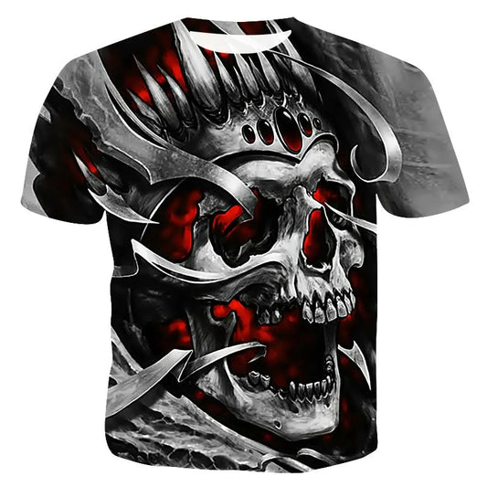 Halloween Men's Summer Skeleton Skeleton Printing à manches courtes T-shirt élégant