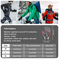 Guantes de carreras de invierno Tagvo, guantes de pantalla táctil antideslizante a prueba de viento de gamuza, clima frío deportes al aire libre para acampar corriendo ciclismo guantes de conducción para hombres para hombres