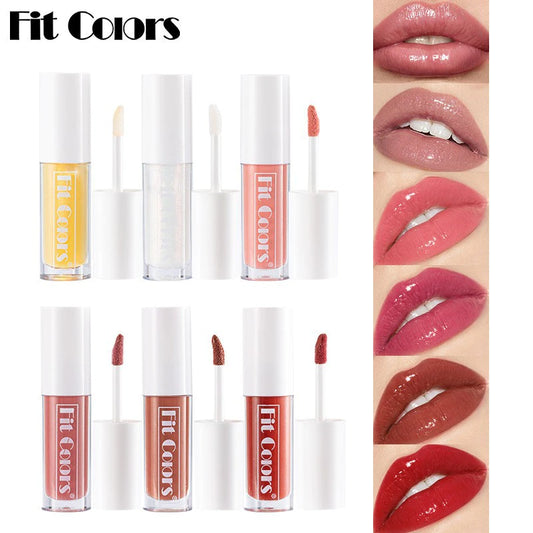 Fit Colori a 6 colori Plumer caldo Plumer Lip Gloss nutriente e idratante Gruppo grande Plumper labbro piccante
