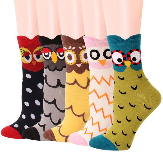 Creative Cartoon Owl Socks Women's Cotton Socks Direct Supply