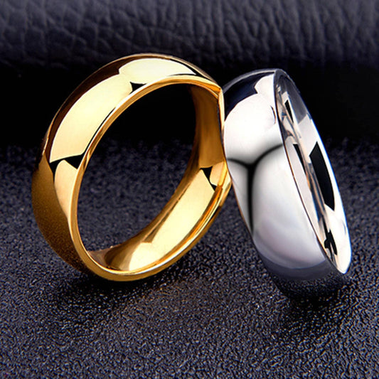 316 Titanium Steel Anneau 2 mm 4 mm 6 mm Ring Glossy Ring Titane en acier Couple d'anneau