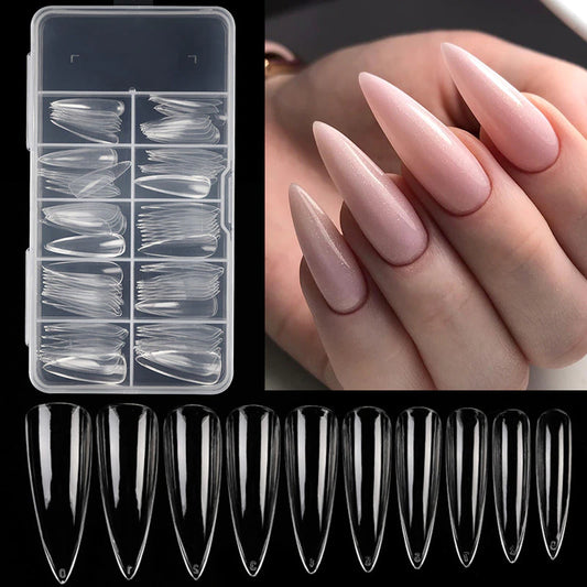 Adesivi per nail art sottili e invisibili da 100 pezzi trasparenti adesivi per unghie completi