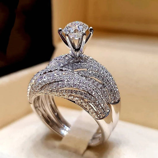Anello di coppia set di gioielli europei e americani anelli di fidanzamento
