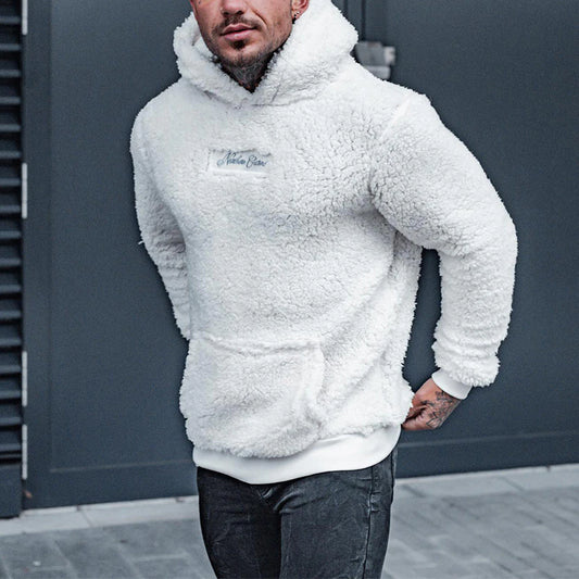 Mężczyzna sweter z kapturem z kapturem pluszowy męski odzież